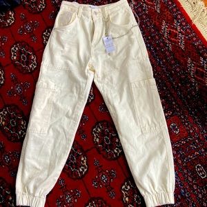 Bershka cream joggers